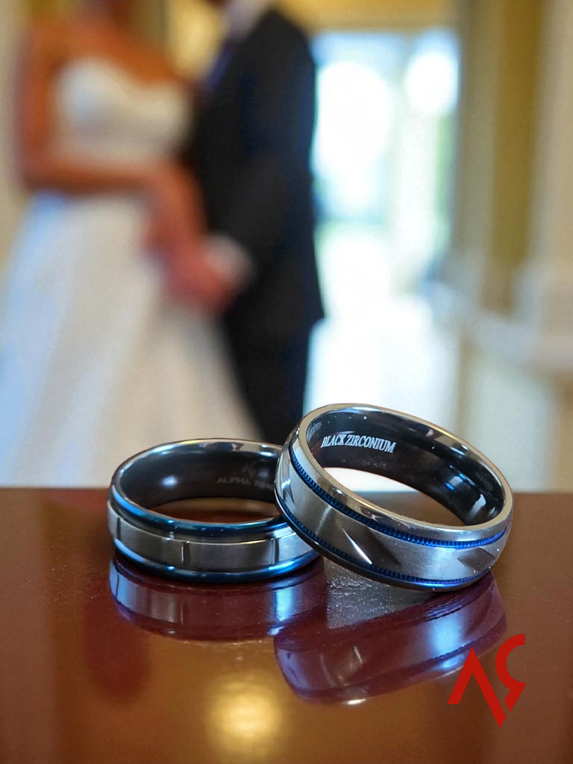Black Zirconium Wedding Bands