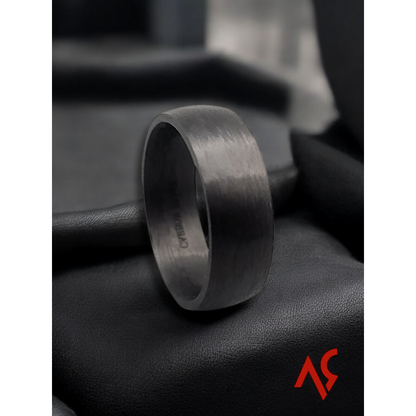 The F1 | Men's Carbon Fiber Wedding Band with Brushed Finish and Comfort Fit