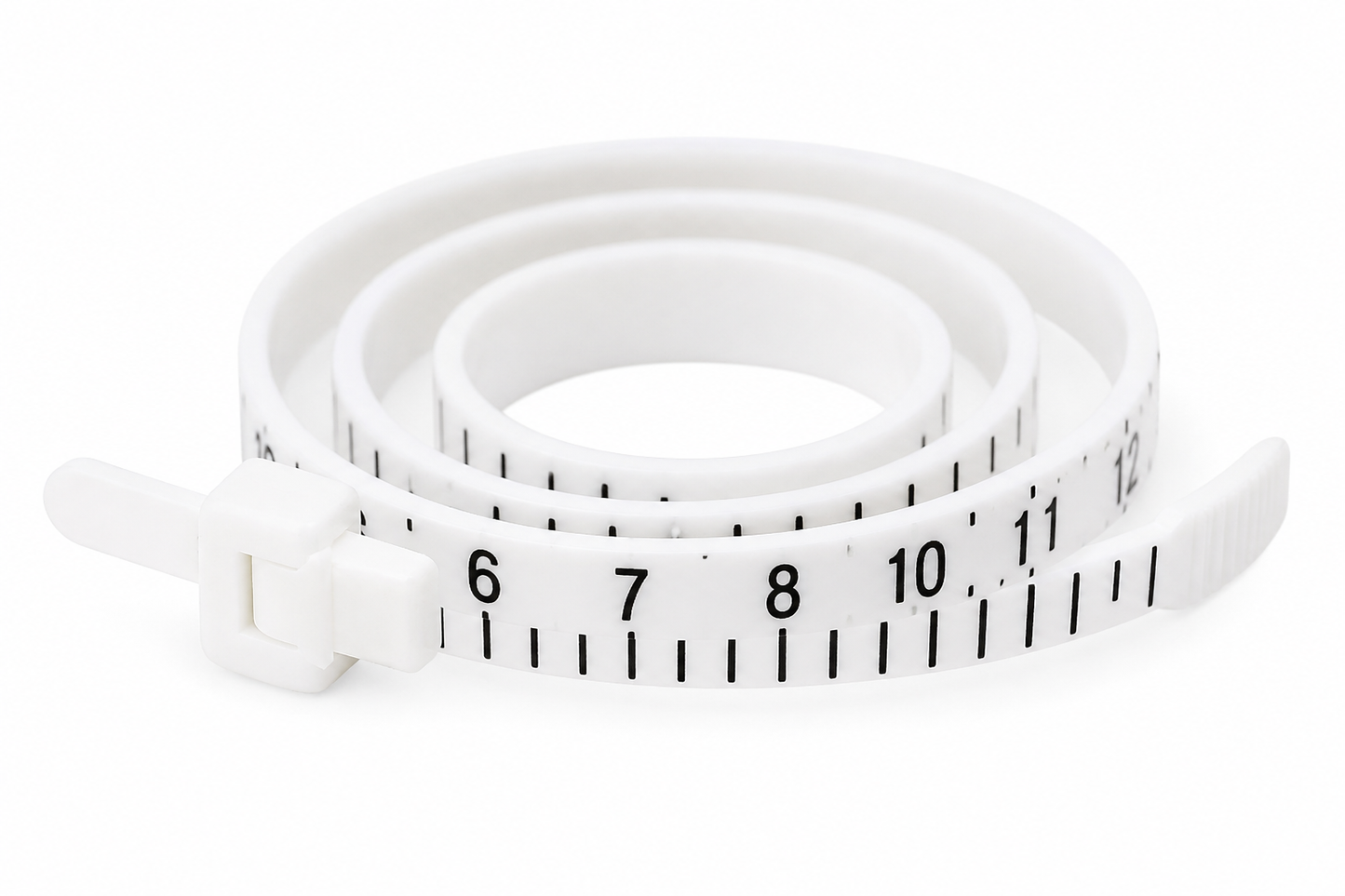 Plastic zip-tie ring sizer with US sizes marked