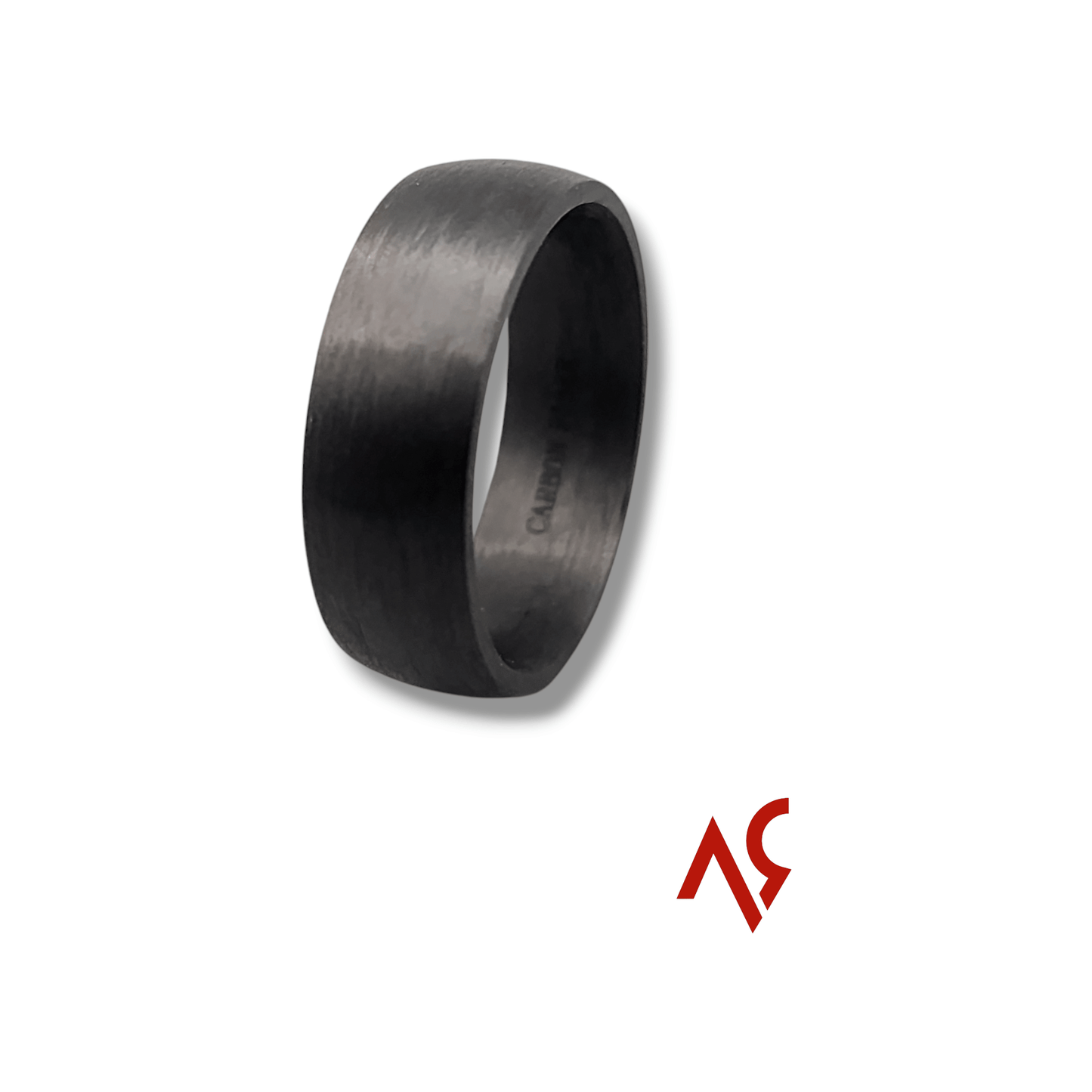 The F1 | Men's Carbon Fiber Wedding Band with Brushed Finish and Comfort Fit - Alpha Rings