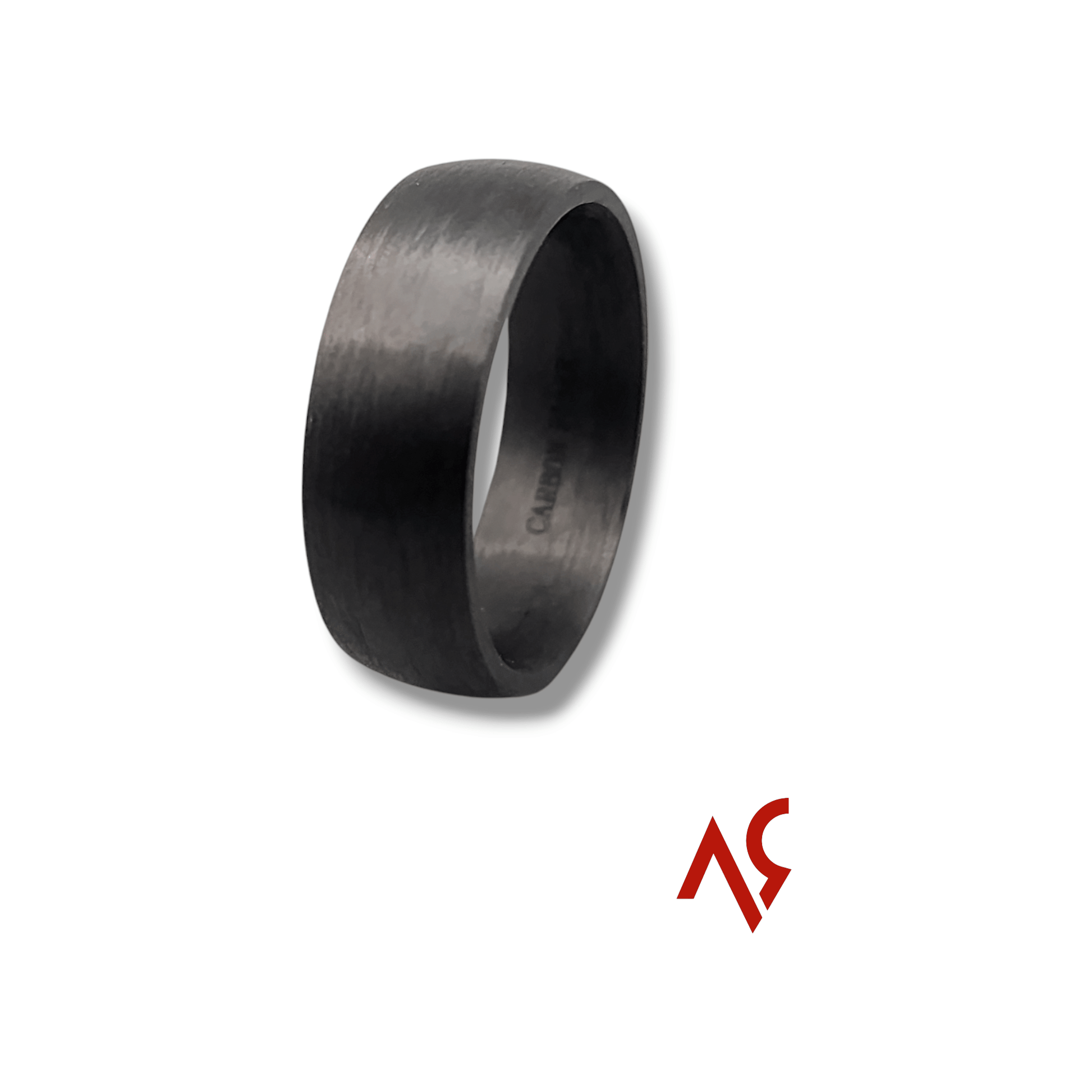 The F1 | Men's Carbon Fiber Wedding Band with Brushed Finish and Comfort Fit - Alpha Rings